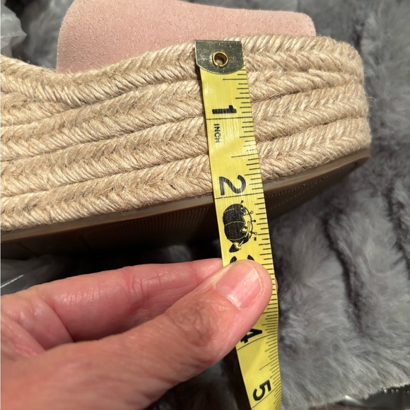 Marc Fisher Suede Pink Espadrille Wedge with Ankle Straps - Picture 10 of 11